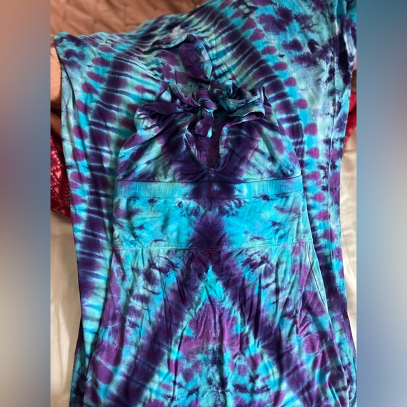 Awesomeness Designs Colorful Tie Dye Halter Maxi Dress - Picture 9 of 12